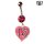 LUCKY 13 Bauchnabel Piercing Heart & Stone rosa