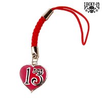 LUCKY 13 Phone Charm Heart pink