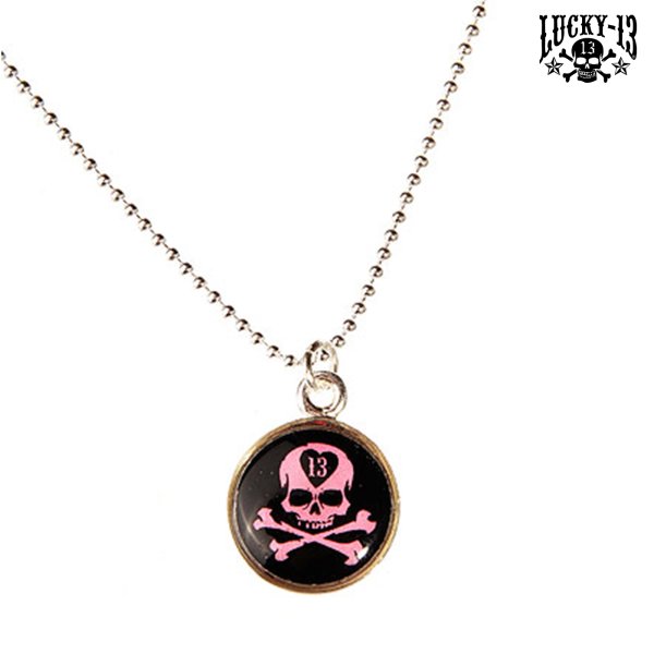 LUCKY 13 Necklace With 13 Skull Pendant