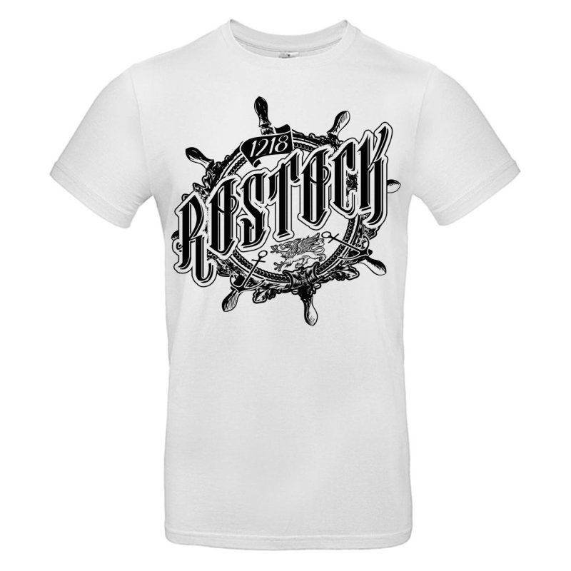 SKULL DIVE Mens T-Shirt Rostock Oldstyle white