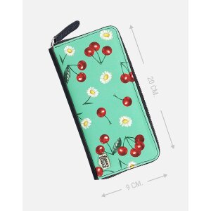 LIQUOR BRAND Wallet Cherry Daisy Green