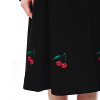 PUSSY DELUXE Cherries Long Coat black XS