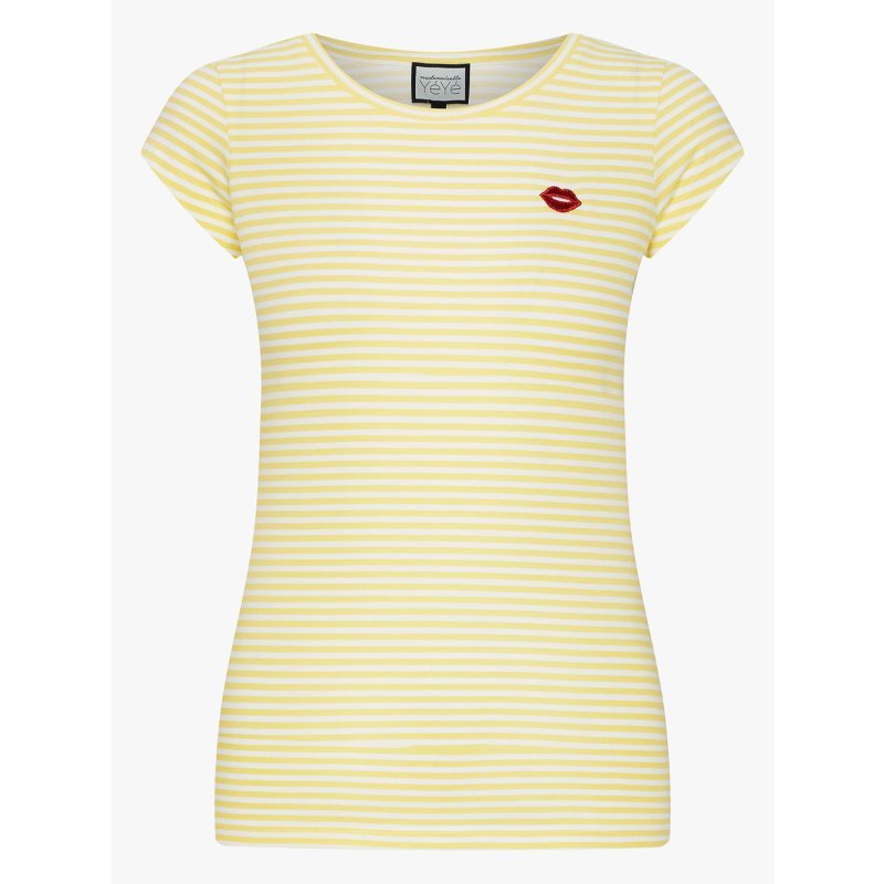 MADEMOISELLE YéYé Casual Elegance T-Shirt streifen gelb/weiß