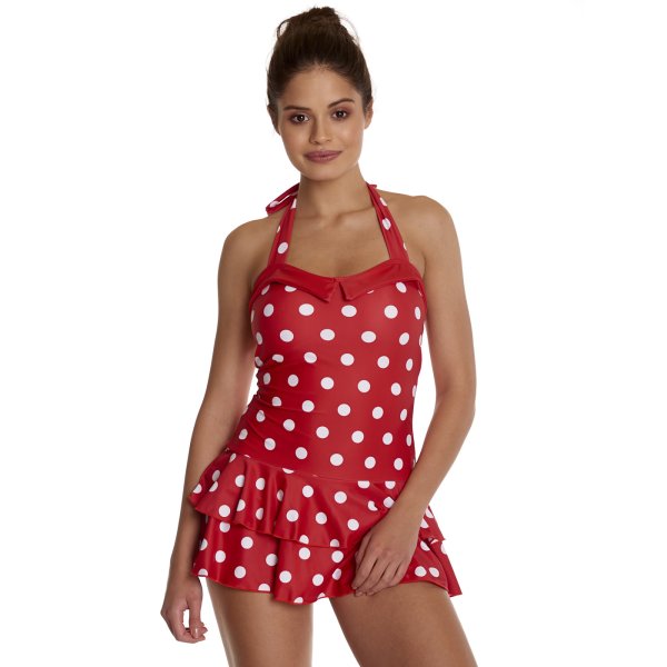 PUSSY DELUXE Red Classic Summer Swimsuit red allover