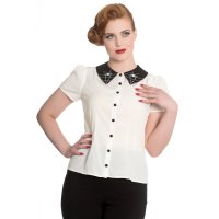 HELL BUNNY Miss Muffet Blouse ivory M