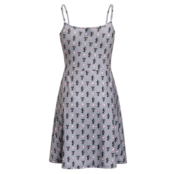 PUSSY DELUXE Kitty Cupcake Love Dress grey allover
