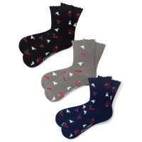 PUSSY DELUXE Cherry Logos & Cats 3 Pack Socks mulicolour