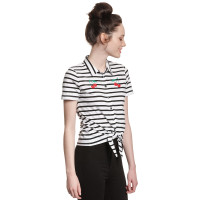 PD Revival Stripes Short Blouse female black/white - XXL