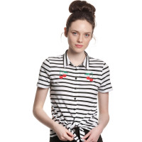PD Revival Stripes Short Blouse female black/white - XXL
