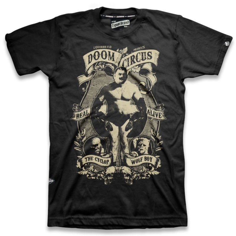 LIQUOR BRAND Men Shirt Doom Circus black L