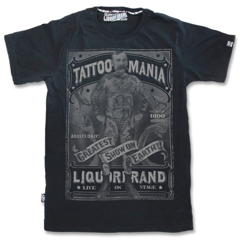 LIQUOR BRAND Men Shirt Tattoo Mania black