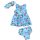 SIX BUNNIES 3 pcs baby dress set Flamingos blue