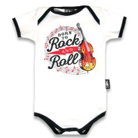 SIX BUNNIES Romper Born To Rock And Roll white