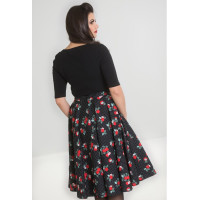 HELL BUNNY Apple Blossom 50s Skirt black XL