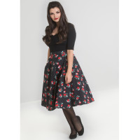 HELL BUNNY Apple Blossom 50s Skirt black 3XL