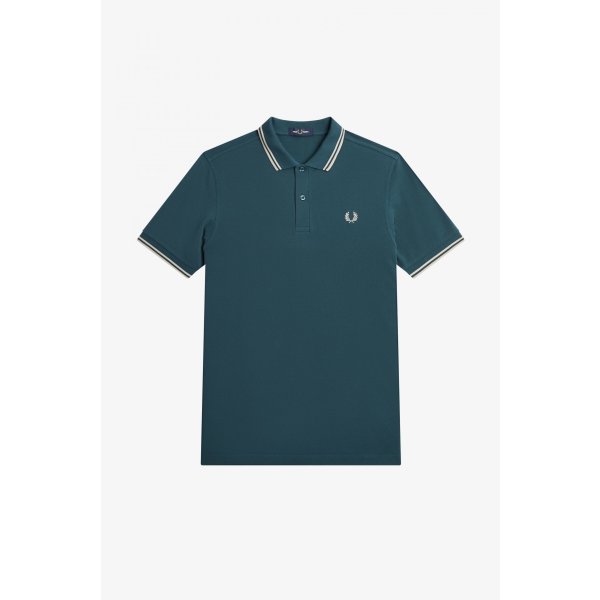 FRED PERRY Twin Tipped Polo Shirt sage