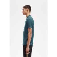 FRED PERRY Twin Tipped Polo Shirt petrol blue / light oyster