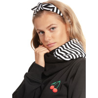 PD Stripes Shawl Hoodie + Hairband female black/white - XS