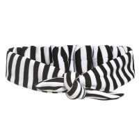 PUSSY DELUXE Damen Schalkragenpullover & Hairband black/white S