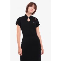 FRED PERRY Amy Dress Keyhole Knitted black