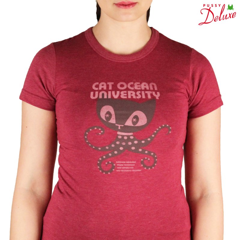 PUSSY DELUXE Cat Ocean University T- Shirt