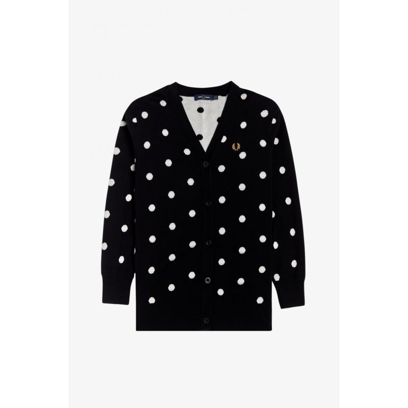 FRED PERRY Spot Cardigan black