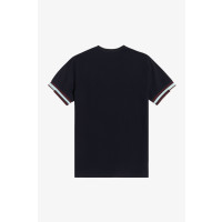 FRED PERRY Abstract Cuff T-Shirt navy