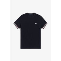 FRED PERRY Abstract Cuff T-Shirt navy S