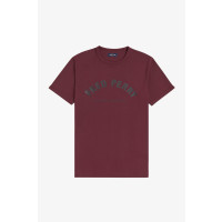 FRED PERRY Arch Branded T-Shirt mahogany M