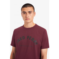 FRED PERRY Arch Branded T-Shirt mahogany M