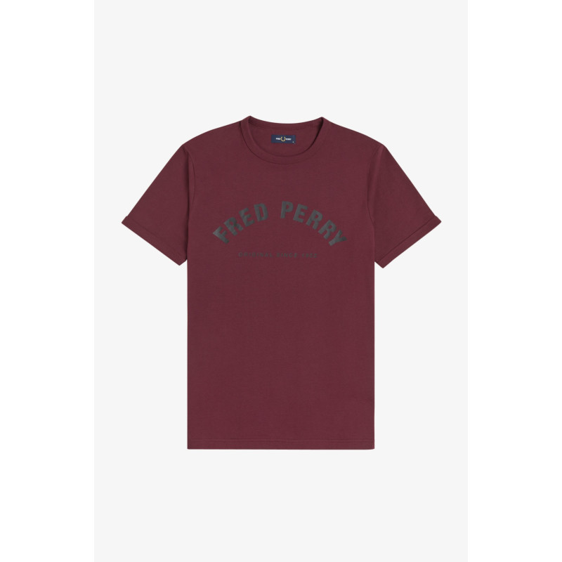 FRED PERRY Arch Branded T-Shirt mahogany 2XL