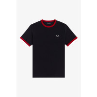 FRED PERRY Ringer T-Shirt navy/ blood 2XL