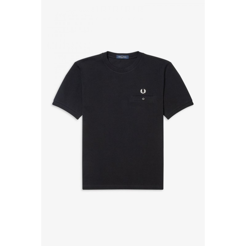 FRED PERRY Pocket Detail Piqué T-Shirt black