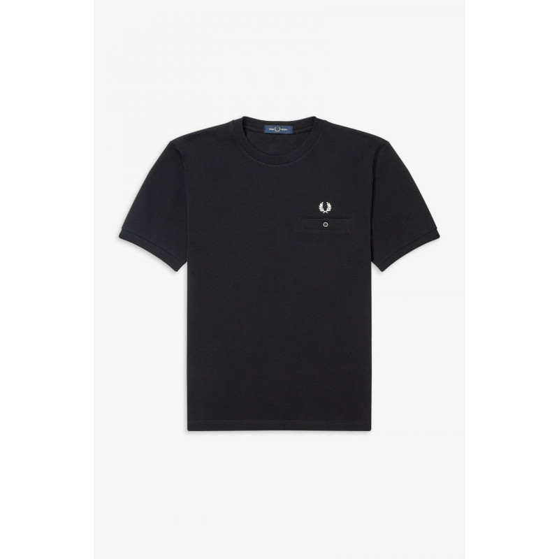 FRED PERRY Pocket Detail Piqué T-Shirt black M