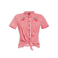 PUSSY DELUXE Red Plaid Kurzarmbluse