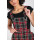 HELL BUNNY Clash Pinafore Dress black/red