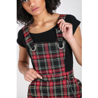 HELL BUNNY Clash Pinafore Dress black/red S