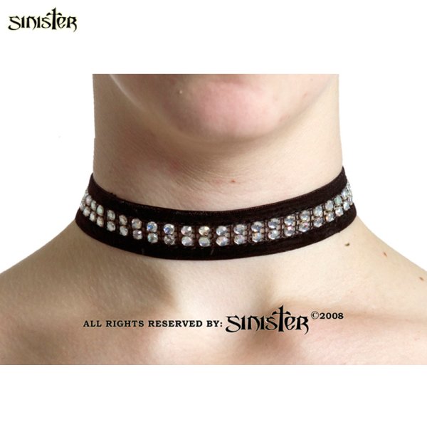 Sinister choker with strass stones