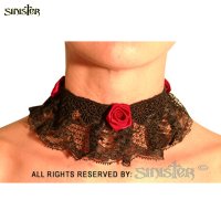 Sinister choker with satin roses
