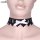 Sinister choker with white satin bow