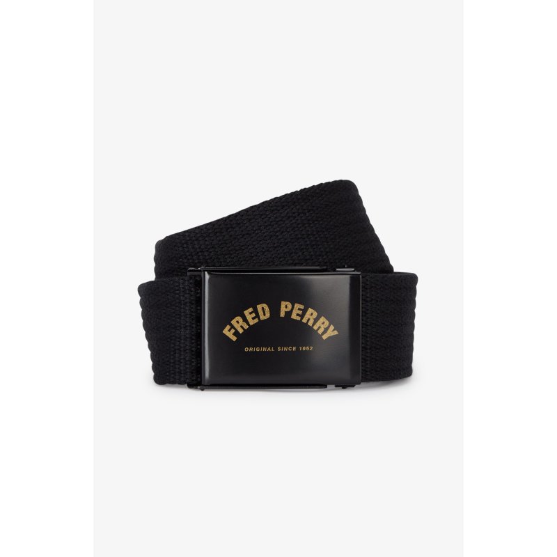 FRED PERRY Arch Branded Webbing Belt black
