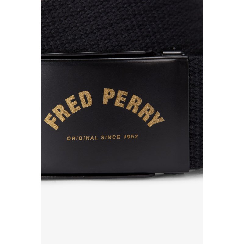 FRED PERRY Arch Branded Webbing Belt black