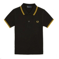 FRED PERRY Kids Twin Tipped Polo Shirt black/new/yellow 4-5 Jahre