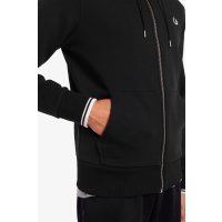 FRED PERRY Hooded Zip-Through Sweatshirt black