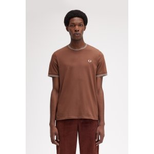 FRED PERRY Twin Tipped T-Shirt whisky brown