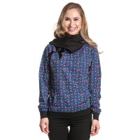 PUSSY DELUXE Cat Paws & Cherries Girl Shawl Hoodie blue...