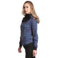 PUSSY DELUXE Cat Paws & Cherries Girl Shawl Hoodie blue allover