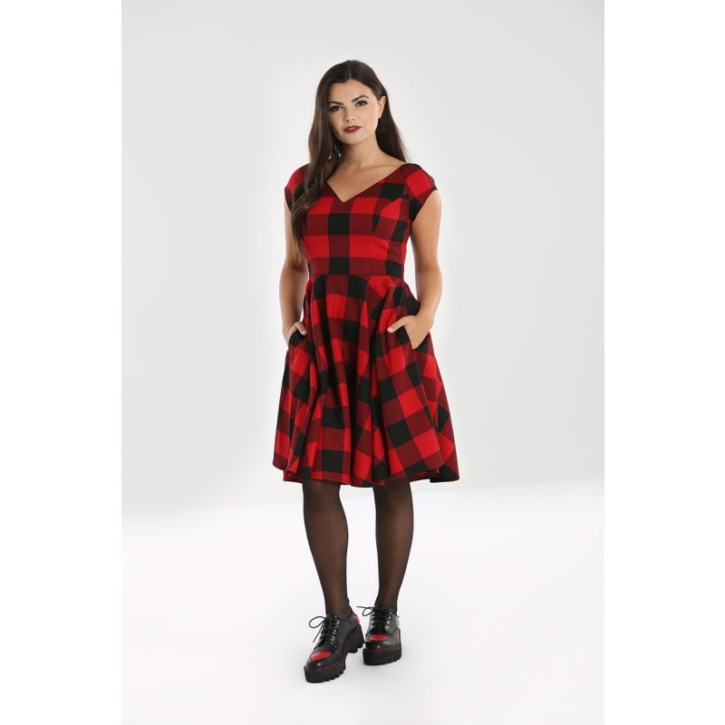 HELL BUNNY Teen Spirit Mid Dress black/ red