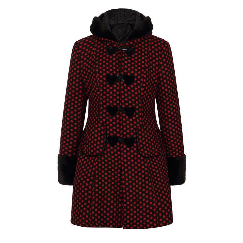 HELL BUNNY Amelia Coat black/red 2XL