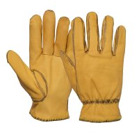 KING KEROSIN Herren Biker-Handschuhe im Vintage-Look gelb